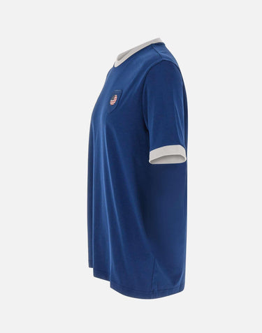 T-shirt in cotone elasticizzato con bandiera 50562134 421 BOSS 