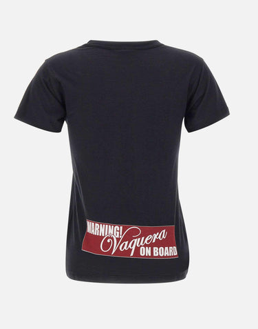 T-shirt in cotone stampata VAQ11T008 BLACK VAQUERA 
