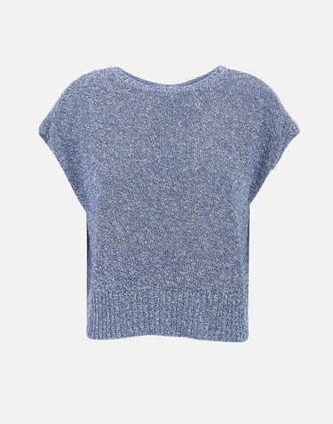 Maglia smanicata con paillettes 17302039 697 KANGRA 