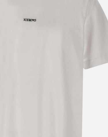 T-shirt con logo ricamato e stampa sul retro F0256325 1101 ICEBERG 