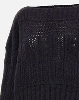 Maglione lana e alpaca W08150280 33BLACK MAURIZIO MYKONOS 