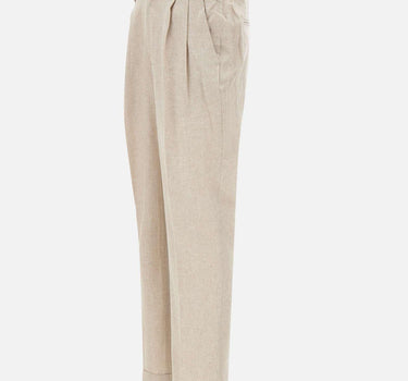 Pantaloni in misto lino e cotone DVR57CLI1002 0518 DEVORE 