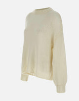 "Loose stitch crewneck" 24564 IVORY SOFT GOAT 