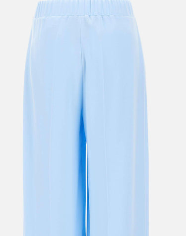 Pantaloni in crêpe a vita alta P16523 LIGHTBLUE NISSA 