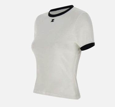 T-shirt "Signature contrast" VESJTS017JS0070 HERWHITEBLK COURREGES 