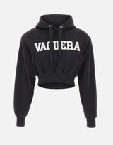 Felpa crop con cappuccio VAQ11T029 BLACK VAQUERA 