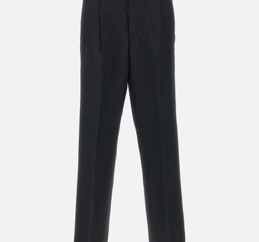 Pantaloni "Wide Pleated Trouser" in lana 41671 BLACK SUNFLOWER 