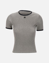 T-shirt con logo a contrasto 126JTS017JS0223 HOUND COURREGES 