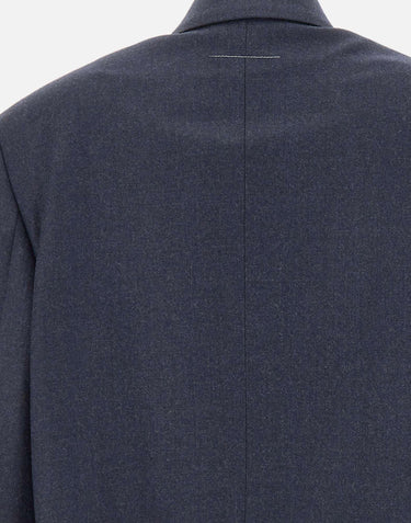 Giacca corta con orlo sfrangiato S52BN0154 M35466524M MM6 MAISON MARGIELA 