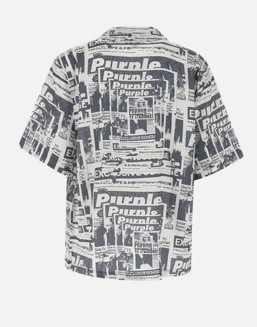 "Tabloid Camp shirt" P346LBWT225 MULTI PURPLE BRAND 