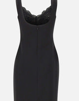 Abito midi con inserti in pizzo RS16470A BLACK NISSA 