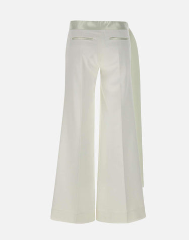 "Satin Waistband Trouser " 1125WTR006040A IVORY VICTORIA BECKHAM 