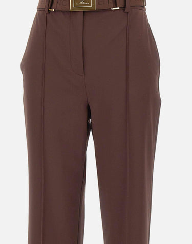 Pantaloni in tessuto tecnico bielastico con cintura PA17261E2 644 ELISABETTA FRANCHI 