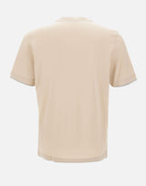 T-shirt in cotone con profili doppiati 60123 73710008 GRAN SASSO 