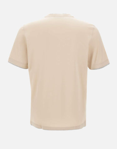 T-shirt in cotone con profili doppiati 60123 73710008 GRAN SASSO 