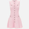 Mini abito in maglia traforata con strass 063SP PINK SELF-PORTRAIT 