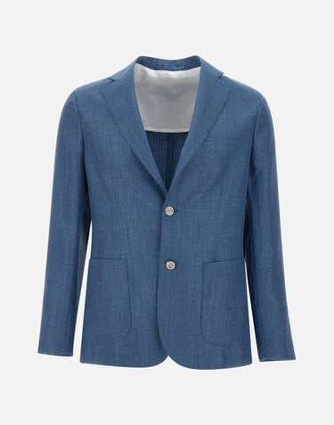 Blazer in lana, seta e lino 48009 0009 BARBA 
