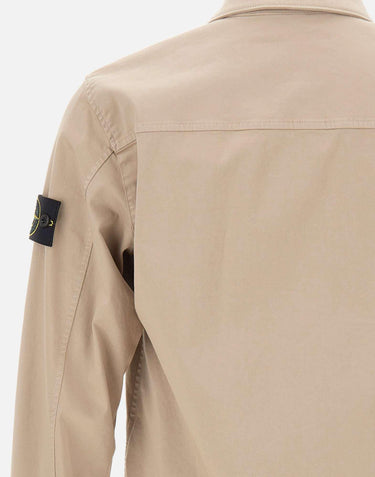 Overshirt in raso di cotone biologico stretch 1200015S0012 V009A STONE ISLAND 