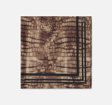 Foulard in twill di seta con stampa alligatore FO24L61E2 644 ELISABETTA FRANCHI 