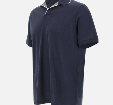 Polo open collar in misto seta e cotone 26411237 050 PAUL&SHARK 