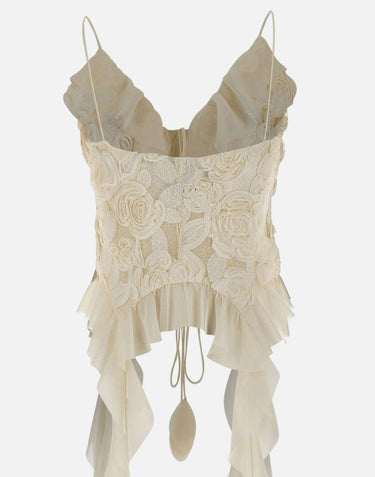 Top "Floral Embroidery" RTOP16663 CREAM NISSA 