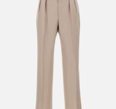Pantaloni in lino con cintura PNEVIL24340021 ET818 TAGLIATORE 