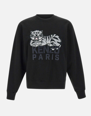 Felpa "Happy tiger" in cotone FF55SW2634MF 99J KENZO PARIS 