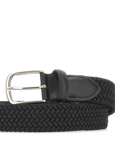 Cintura in tessuto intrecciato ELASTICO RAYON NERO ALBERTOLUTI 