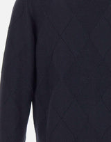 Cardigan in lana con texture a rombi 411304 041 KANGRA 