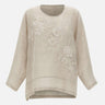 Blusa in lino con dettagli in pizzo W08221081 LTBROWN MAURIZIO MYKONOS 