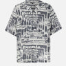 "Tabloid Camp shirt" P346LBWT225 MULTI PURPLE BRAND 