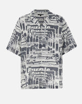 "Tabloid Camp shirt" P346LBWT225 MULTI PURPLE BRAND 