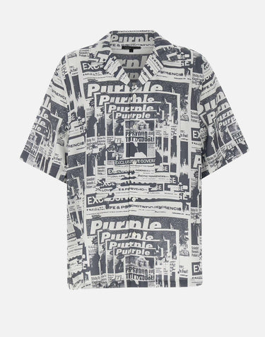 "Tabloid Camp shirt" P346LBWT225 MULTI PURPLE BRAND 
