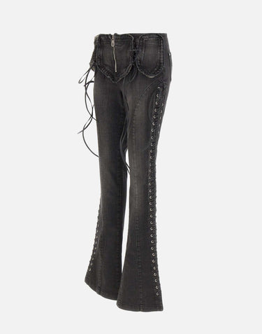 Jeans slim fit occhielli e lacci <BR/> 4J116A N0990 BLUMARINE 