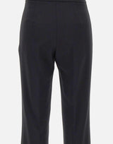 Pantaloni in doppio crêpe stretch con logo ricamato PA17161E2 110 ELISABETTA FRANCHI 