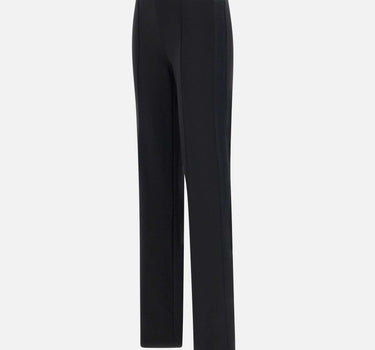 Pantaloni a palazzo in crêpe con bande in raso PA08251E2 110 ELISABETTA FRANCHI 