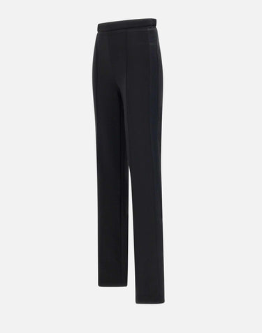 Pantaloni a palazzo in crêpe con bande in raso PA08251E2 110 ELISABETTA FRANCHI 