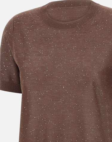Maglia a maniche corte con micro paillettes 390021 833 KANGRA 