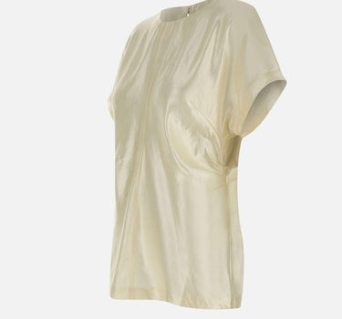 "Pero blouse" in organza di seta e lino PERO IVORY LOULOU DE SAISON 