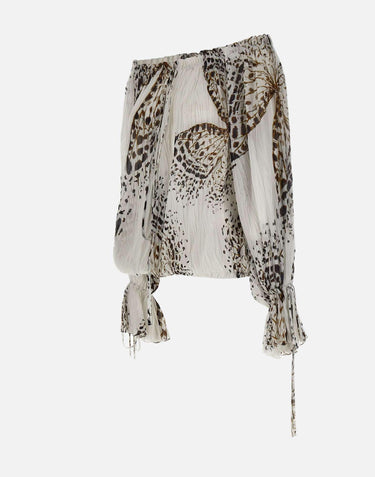 Blusa in georgette con stampa 4C267A M1025 BLUMARINE 