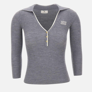 Polo in lana a costine MK17B66E2 G41 ELISABETTA FRANCHI 