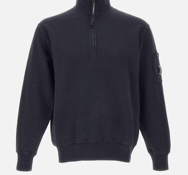 "Brushed and Emerized Diagonal Fleece Half Zip Sweatshirt" 19CMSS142A 006372G888 C.P. COMPANY 