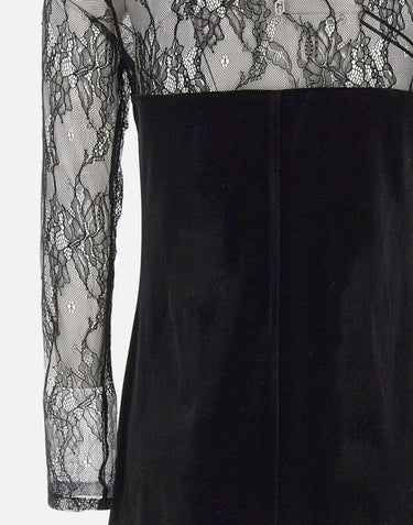 Abito in velluto con pizzo MF5466J4952 22222 LIU-JO 