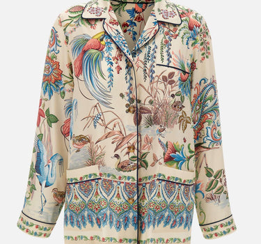 Camicia in twill con stampa flora e fauna WRIA0100 99SPSI4X0802 ETRO 