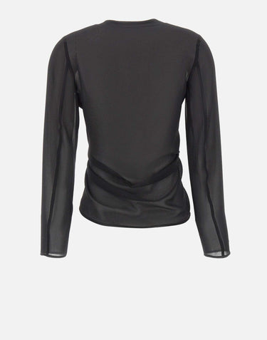 Blusa con zip e arricciatura S52NH0047 M35468900 MM6 MAISON MARGIELA 