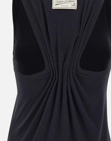 Top in misto cotone e lino 1226JTP007237A BLACK VICTORIA BECKHAM 