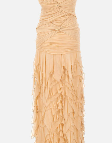 Abito in georgette con ruches 4A408A N0820 BLUMARINE 