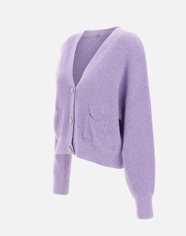 Cardigan con bottoni gioiello MF5054MS041 P9119 LIU-JO 