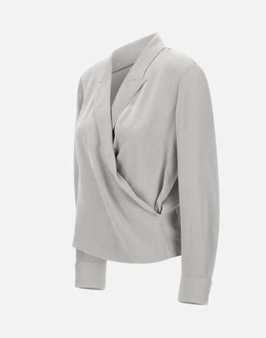 Blusa in seta "Pk label wrap" O1102503 B6M THEORY 