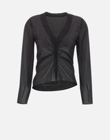 Blusa con zip e arricciatura S52NH0047 M35468900 MM6 MAISON MARGIELA 